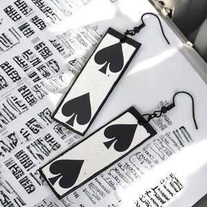 Cool Playing Card Spade Earrings